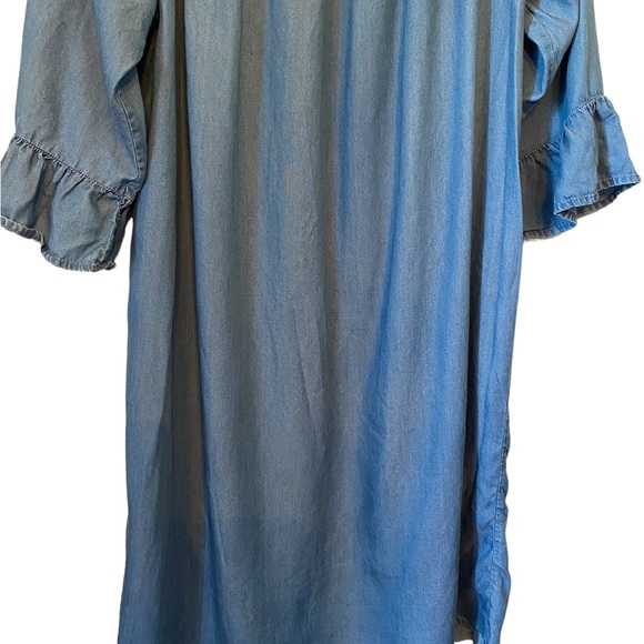 New Directions Denim 3/4 Sleeves Dress with Smocking - Picture 8 of 16